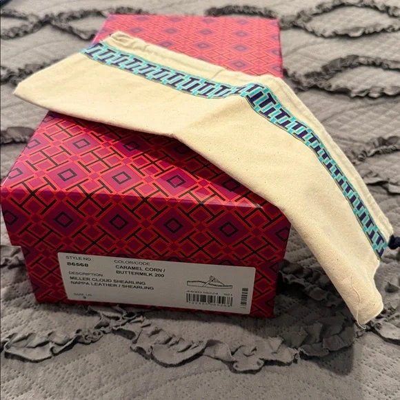 Tory Burch Caramel Shearling Sandals - Picture 3 of 5